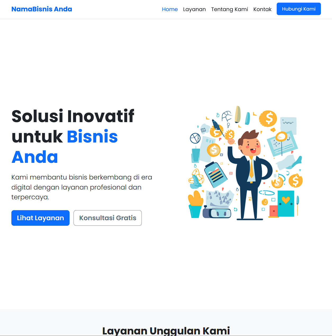 Template Landing Page Bisnis
