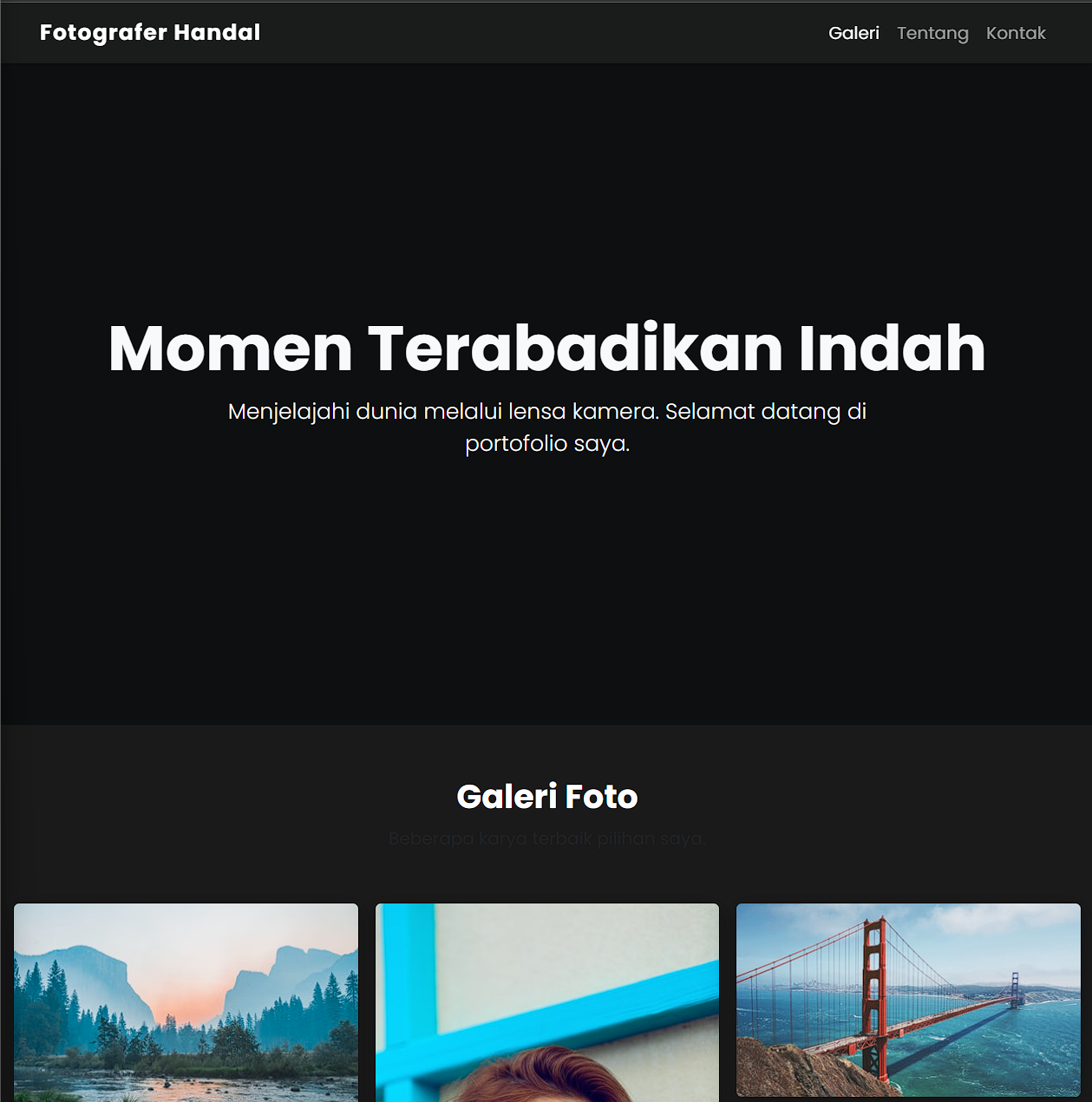 Template Portofolio Fotografi